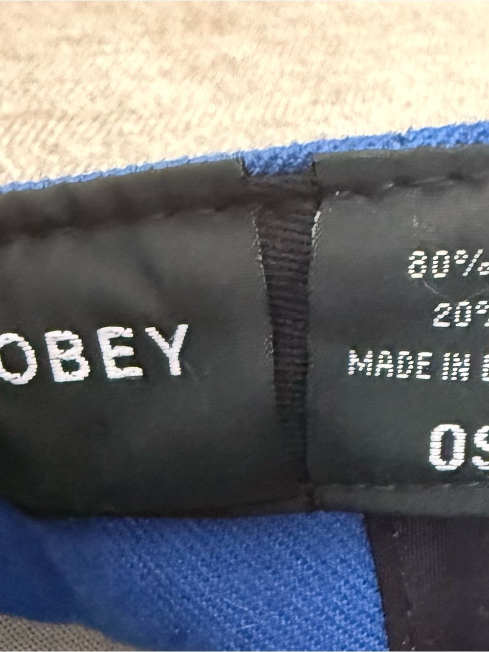 Obey Blue Cap with White Embroidered Logo - Picture 3 of 6